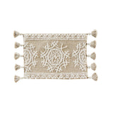 Saturday Knight Ltd Medallia Plush Cotton Pile 2-Tone Medallion Bath Rug - Natural
