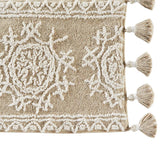Saturday Knight Ltd Medallia Plush Cotton Pile 2-Tone Medallion Bath Rug - Natural