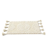 Saturday Knight Ltd Medallia Plush Cotton Pile 2-Tone Medallion Bath Rug - Natural