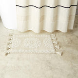 Saturday Knight Ltd Medallia Plush Cotton Pile 2-Tone Medallion Bath Rug - Natural