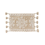 Saturday Knight Ltd Medallia Plush Cotton Pile 2-Tone Medallion Bath Rug - Natural