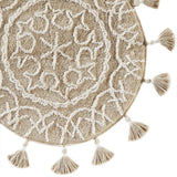 Saturday Knight Ltd Medallia Plush Cotton Pile 2-Tone Medallion Bath Rug - Natural