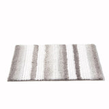Saturday Knight Ltd Stripe Fade Soft With Squares Pattern Sculpted Bath Rug - 20x30", Silver