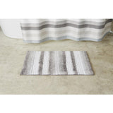 Saturday Knight Ltd Stripe Fade Soft With Squares Pattern Sculpted Bath Rug - 20x30", Silver