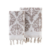Saturday Knight Ltd Mirage Fringe Reversible And Woven Jacquard Bath Towel - 28x54"