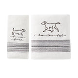 SKL Home Saturday Knight Ltd Fur Ever Friends Contemporary Simplistic Style Bath Towel - 27x50", White