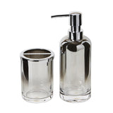 SKL Home Saturday Knight Ltd Silver Cloud Polished And Ombre Design Lotion/Soap Dispenser - 7.85x2.76x2.76", Silver