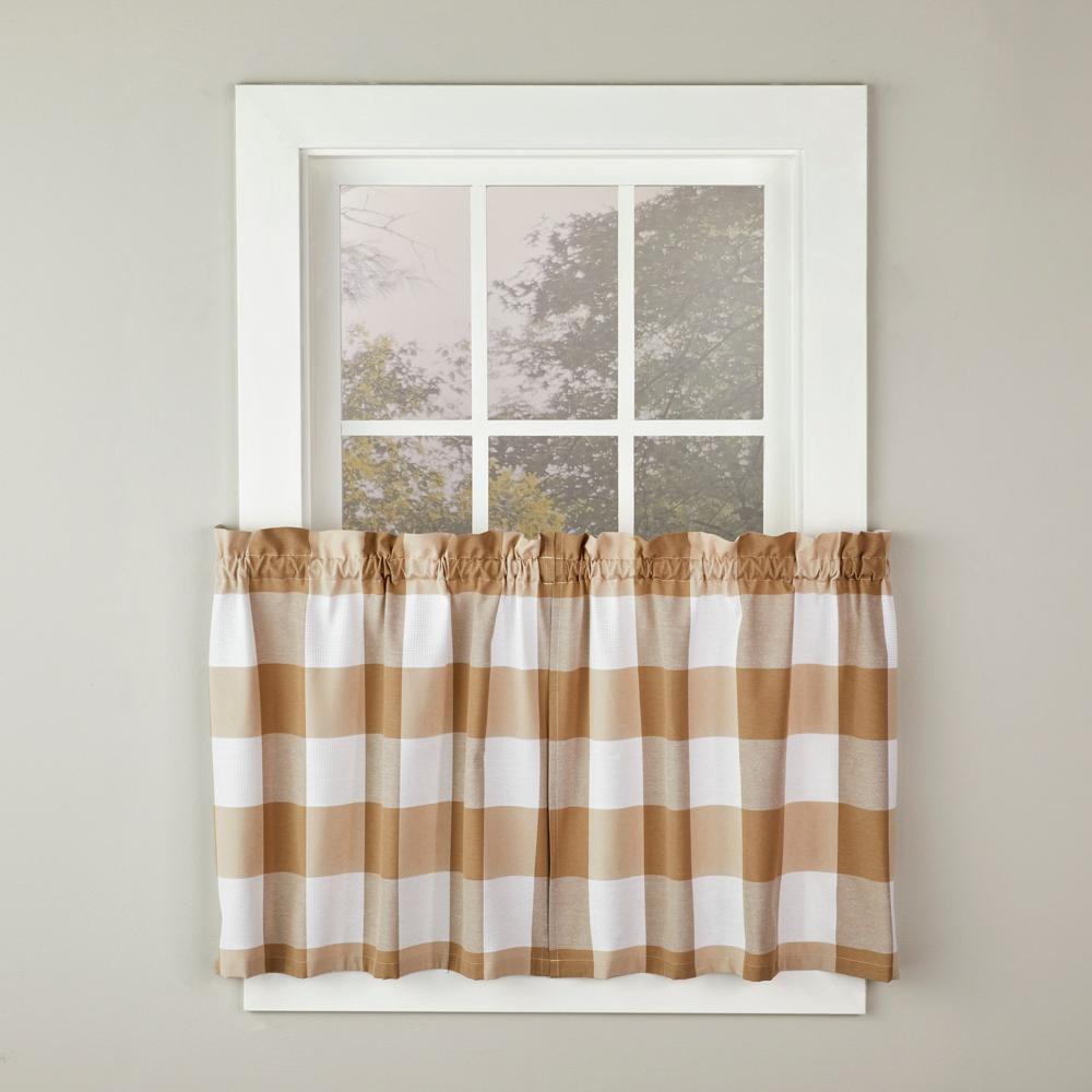SKL Home By Saturday Knight Ltd Grandin Tier Curtain Pair - Tan/White