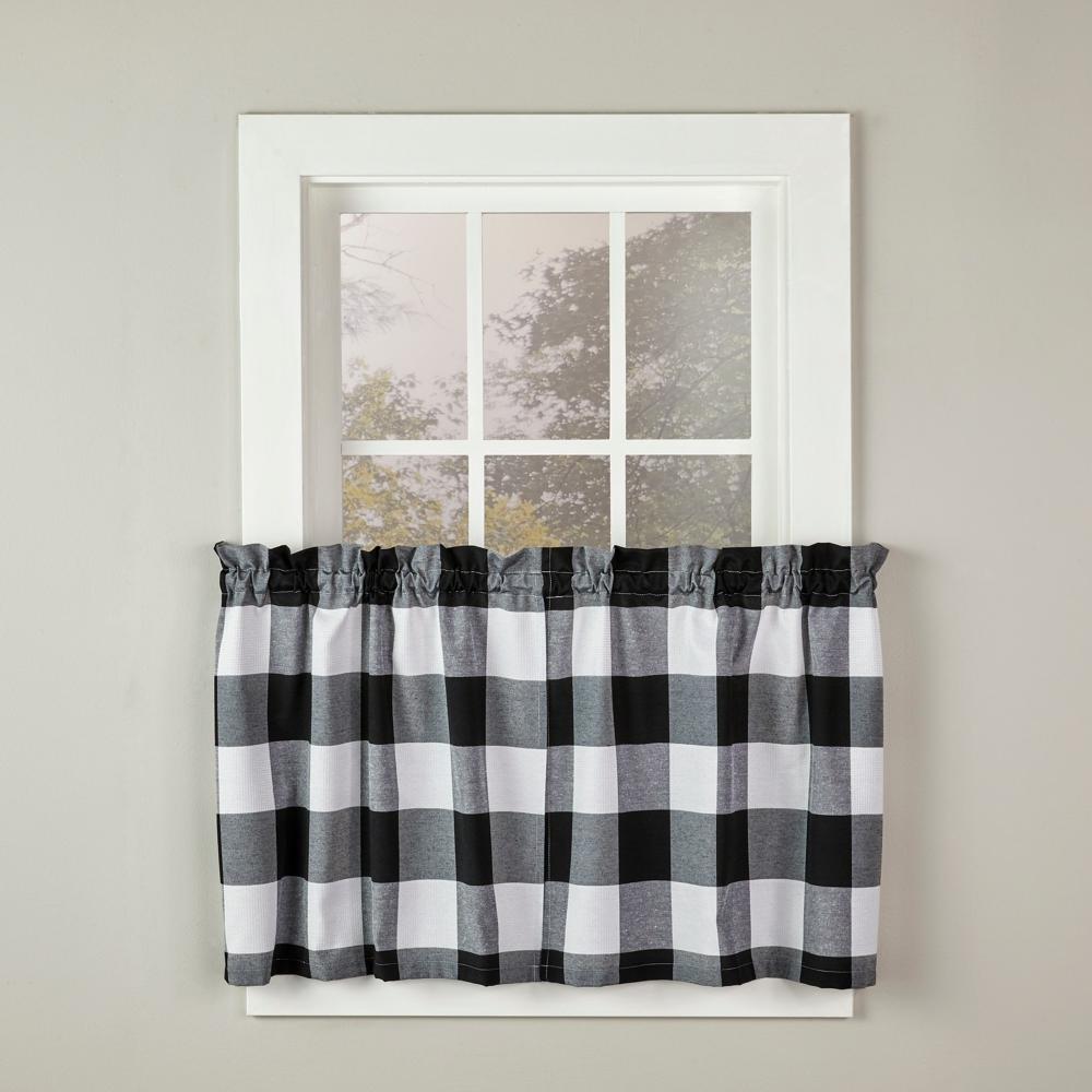 SKL Home By Saturday Knight Ltd Grandin Tier Curtain Pair - White/Black