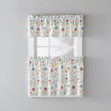 SKL Home Saturday Knight Ltd Floral Dance Cheerful Scatter Print Tier Pair Curtain With Rod Pocket Multi
