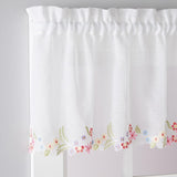 SKL Home Sweet Stems Floral Embroidery Window Valance - 60x14", White