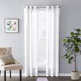 SKL Home Saturday Knight Ltd Raine Light Filtering Sophisticated SunSafe Window Curtain Panel - White