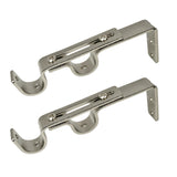 Versailles Double Strong Hold Wall Brackets Projection Pair Brushed Nickel