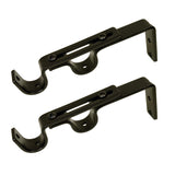 Versailles Double Strong Hold Wall Brackets Projection Pair Black