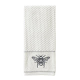 SKL Home Saturday Knight Ltd Farmhouse Bee Hand Towel - (2-Pack) - 16x25" , White