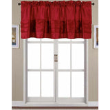 RT Designers Collection Nancy Faux Silk 54 x 18 in. Pleated-Rod Pocket Valance, Red