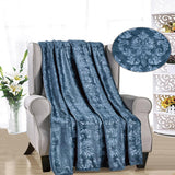 Versailles Ultra Soft Plush Contemporary Embossed Pattern All Season 50" x 60" Throw Blanket, Oxford Blue
