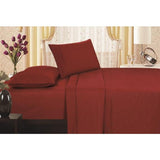 Plazatex Vine Print 90GSM Brushed Microfiber Soft Wrinkle Free Sheet Set Burgundy