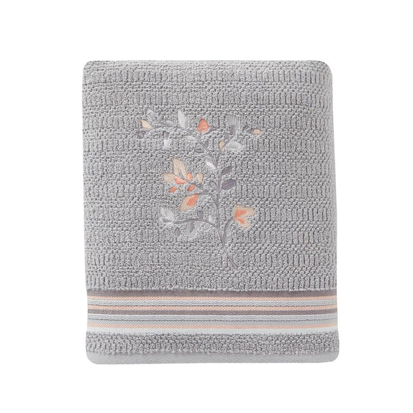 SKL Home Saturday Knight Ltd Greenhouse Leaves Bath Towel - 27x50", Gray