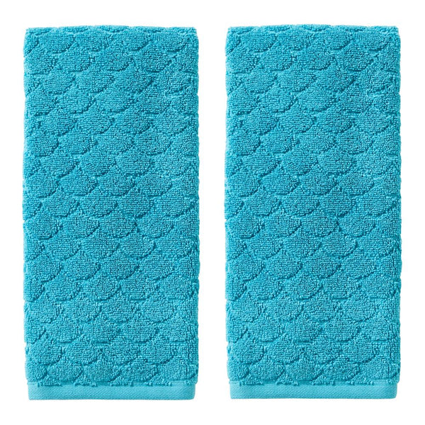 SKL Home Saturday Knight Ltd Ocean Watercolor Scales Hand Towel - (2-Pack) - 16x