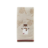 SKL Home Saturday Knight Ltd Woodcut Snowman Hand Towel - (2-Pack) - 16x25", Wheat