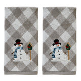 SKL Home Saturday Knight Ltd Snowman And Birdhouse Hand Towel - (2-Pack) - 16x25", Gray
