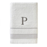 SKL Home By Saturday Knight Ltd Casual Monogram Bath Towel - 28" x 54", White