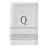 SKL Home By Saturday Knight Ltd Casual Monogram Bath Towel Q - 28X54", White