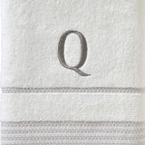 SKL Home By Saturday Knight Ltd Casual Monogram Bath Towel Q - 28X54", White