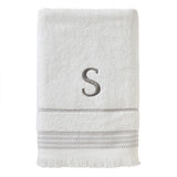 SKL Home By Saturday Knight Ltd Casual Monogram Bath Towel S - 28X54", White