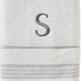SKL Home By Saturday Knight Ltd Casual Monogram Bath Towel S - 28X54", White