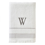 SKL Home By Saturday Knight Ltd Casual Monogram Bath Towel W - 28X54", White