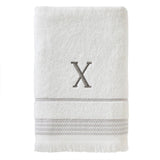 SKL Home By Saturday Knight Ltd Casual Monogram Bath Towel X - 28X54", White