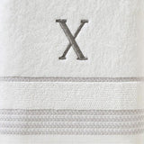 SKL Home By Saturday Knight Ltd Casual Monogram Bath Towel X - 28X54", White