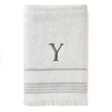 SKL Home By Saturday Knight Ltd Casual Monogram Bath Towel Y - 28" X 54", White
