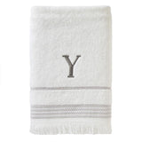 SKL Home By Saturday Knight Ltd Casual Monogram Bath Towel Y - 28" X 54", White