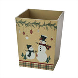 SKL Home By Saturday Knight Ltd Rustic Plaid Snowman Waste Basket - 9.97X7.82X7.85", Multi