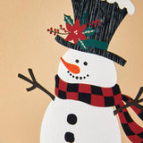 SKL Home By Saturday Knight Ltd Rustic Plaid Snowman Waste Basket - 9.97X7.82X7.85", Multi