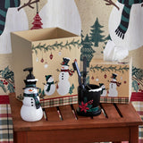 SKL Home By Saturday Knight Ltd Rustic Plaid Snowman Waste Basket - 9.97X7.82X7.85", Multi