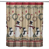 SKL Home By Saturday Knight Ltd Rustic Plaid Snowman Shower Curtain - 72X70", Multi