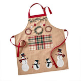 SKL Home By Saturday Knight Ltd Rustic Plaid Snowman Apron - 28X33", Multi