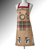 SKL Home By Saturday Knight Ltd Rustic Plaid Snowman Apron - 28X33", Multi