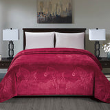 Zebra Print Microplush Best Quality Super Premium Blanket Burgundy by Plazatex