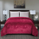 Zebra Print Microplush Best Quality Super Premium Blanket Burgundy by Plazatex