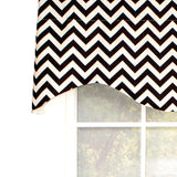 RLF Home Zig Zag Cornice  100% Cotton with Fully Lined 3" Rod Pocket Valnance for Windows 50" x 17" Black