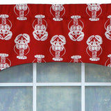 RLF Home Claws Arch 100% Cotton with Fully Lined 3" Rod Pocket Valnance for Windows 50" x 17" Red