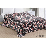 Plazatex Luxurious Ultra Soft Lightweight Altura Printed Blanket Grey Floral
