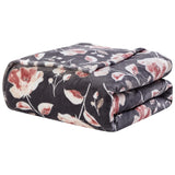 Plazatex Luxurious Ultra Soft Lightweight Altura Printed Blanket Grey Floral