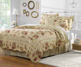Greenland Home Fashion Antique Rose Quilt And ShamBonus Set - Multi