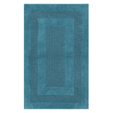 Racetrack Non-Slip Cotton Bath Rug  20" x 30" Aqua by Perthshire Platinum Collection
